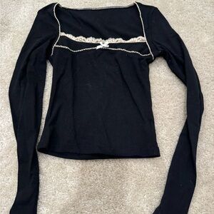 Elegant Black Long Sleeve Top